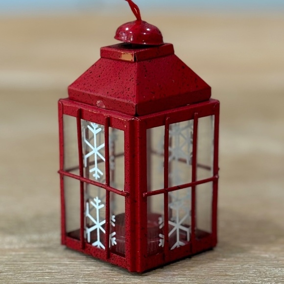 Vintage 90s Hallmark Red Snow Lantern Christmas Ornament - Picture 1 of 4